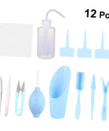 12 Piece Mini Succulent Gardening Tool Set Portable Plastic Tools For Indoor Bonsai Plant Care And Flower Pot Maintenance Light Blue For Home And Store Use Great For DIYers And Weekend Garden Warriors, 12 pcs blue plastic tools