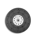 Front view of MG8016E V3 dual-encoder planetary reducer motor brake, black circular rotor with silver center hub