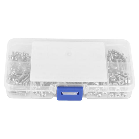 Dope 304 stainless steel pan head screws with hex nuts and washers set for serious machinery hardware maintenance, featuring 22 pieces in a massive 180 piece assorted machine screw kit.