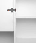 Jojofuny 2 Pcs Heavy Duty Push To Open Cabinet Hardware Self Closing Door Catch Latch on white cabinet door.