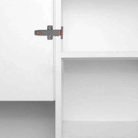Jojofuny 2 Pcs Heavy Duty Push To Open Cabinet Hardware Self Closing Door Catch Latch on white cabinet door.