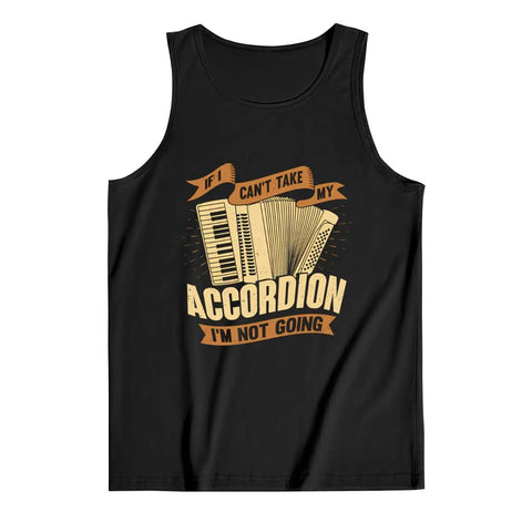 Top Notch Men's 100 Percent Cotton Tank Top, Rugged Gym Muscle Shirt with accordion graphic on black fabric.