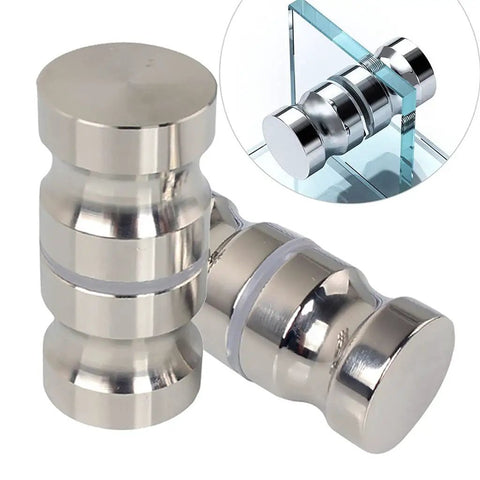 Stainless Steel Glass Knob Shower Door Handle With Screw 30mm Diameter Fits 6 to 18mm Glass Polished Chrome Bathroom Cabinet Hardware