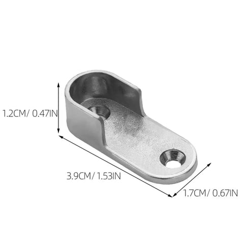 Beefy Heavy Duty Zinc Alloy Closet Rod End Support Bracket For Clothes Hanging Bar, Silver, showing dimensions