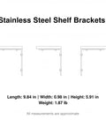 Heavy Duty Stainless Steel L Bracket Corner Brace For Floating Shelves And Furniture Reinforcement side view illustration
