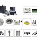 Mini 110-220V Dual Motor Lathe For Drilling And Grinding with dual motors and various attachments for precise woodworking.