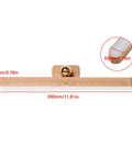 Wooden Vanity Light Bar With 360 Degree Magnetic Rotatable Led USB Rechargeable And Battery Powered Dimmable Warm White Lighting For Makeup Mirror Bedroom Or Bathroom Vibes Brown Finish, dimensions 300mm x 20mm x 30mm