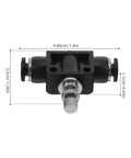 Inline Flow Control Valve For Air Compressors And PU Tubing, Adjustable Needle Valve With Quick Connect, Pneumatic Throttle Valve For Precise Flow, Energy Saving And Stable Airflow In Industrial Automation, 4.06cm black
