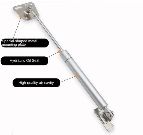 Heavy Duty Ten Piece Cabinet Gas Spring Struts For Kitchen Doors Hydraulic Lift Supports with metal mounting plate and air cavity design.