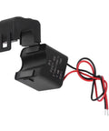 Zero Drama Mini Split Core Current Transformer Sensor For 100A Energy Meters With Quick Snap Clip Design, black housing with wires.