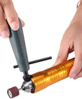 Hands adjusting 1200W Flex Shaft Grinder Rotary Tool With Overhead Hanger, Forward And Reverse Rotation, Foot Pedal Control