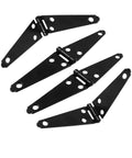 Set of Beefy Black Heavy Duty Strap Hinge For Cabinets And Doors, 296mm Rotating Concealed Hinge, Easy Install Door Hardware, four hinges