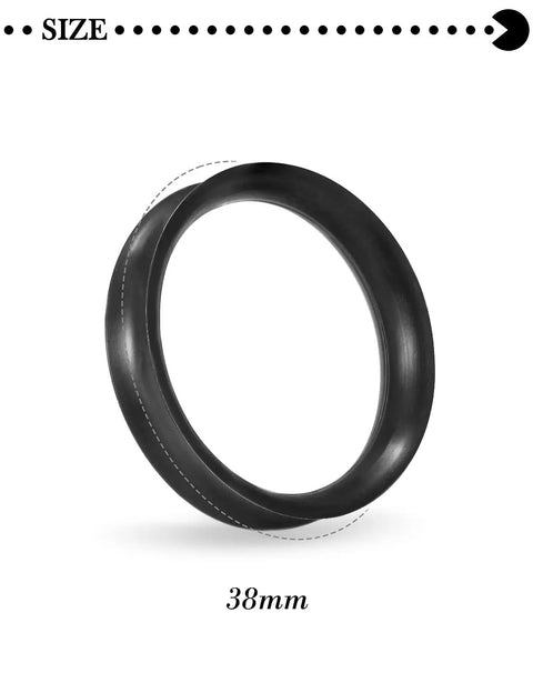 38mm Black Silicone Ear Gauges Tunnels Plugs Kit Soft Flexible Rubber Double Flared Saddle Retainer For Piercing Jewelry