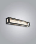Shock Waves 20 Inch LED Vanity And Wall Light 3000K Warm White Black Finish With Rippled Glass Lens Aluminum Construction Wall Mount