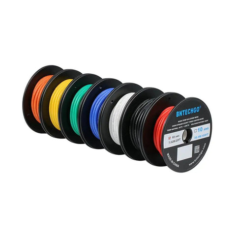 10 Gauge Silicone Wire Kit With 7 Color Options 25 Ft Per Color Ultra Flexible 10 AWG Stranded Tinned Copper Wire High Strand Count