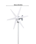 Front view of 800W Wind Turbine Generator Kit With Six Blade Windmill For Home Easy Install Off Grid Power 12V 24V Compatible