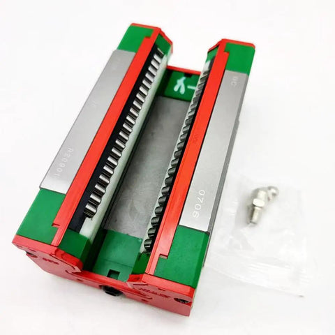 RGH55CA Linear Block Carriage For CNC Guides And Rails Heavy Load Linear Bearing Slider shown with red and green parts