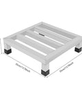 Stainless Steel Dunnage Rack Set 2 Pack 14x14x4 Inches Heavy Duty Floor Racks 700lbs Capacity Each Anti Slip Footpads Ideal For Restaurant Kitchen Warehouse Silver.