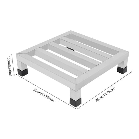 Stainless Steel Dunnage Rack Set 2 Pack 14x14x4 Inches Heavy Duty Floor Racks 700lbs Capacity Each Anti Slip Footpads Ideal For Restaurant Kitchen Warehouse Silver.