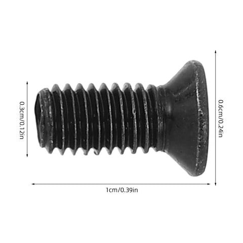 Sturdy Stainless Steel Electric Scooter Front Pole Screw with Hex Key Wrench, shown in black with dimensions