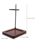 Top Shelf Wood Coffee Dripper Stand Built Tough With Stainless Base, measurements 14.5cm x 16.5cm, perfect for pour over brewing.