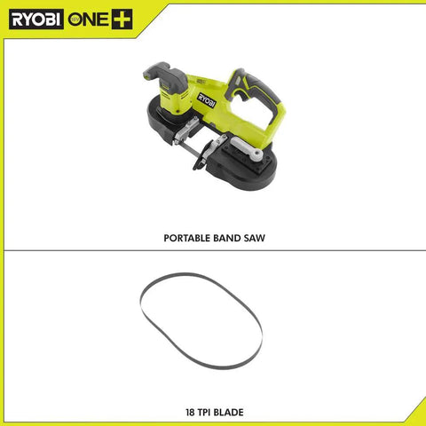 OneAnd 18V Cordless Compact Band Saw 2-1/2 Inch Capacity Tool Only P590 with 18 TPI Blade