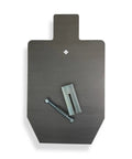 Half Inch AR500 Steel Target Silhouette 12 By 20 Inch With T Post Hanger Bundle Unpainted Built Tough For Rifle Practice