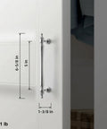 Polished Chrome Cabinet Pulls 5 Inch Hole Centers 6 Pack Zinc Alloy Modern Drawer Handles with sleek design on white door