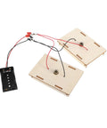 Hands On Circuit Board Kit For Young Experimenters Electrical Circuit Building Set with wired wooden boards and battery holder.