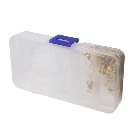 Rock Solid 120PC Female Spade Terminal Kit With 2.8mm 4.8mm And 6.3mm Insulated Copper Connectors Perfect For Serious Wiring Projects And Electrical Repairs Every Time clear plastic storage case