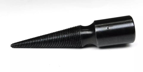 Lathe Spindle With Three Eighths Inch Arbor Hole Friction Grip To Shaft Left Hand Threaded Three And A Half Inch Overall Length Cold Rolled Steel Anodized Black Finish