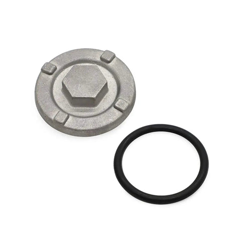 Durable Aluminum Oil Drain Plug With O-Ring For Yamaha Wr125 Trail Sm And Yzf125 Quick Install Anti Corrosion Bolt Kit To Keep Your Engine Smooth Running. silver aluminum drain plug and black O-ring