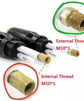 CNC Plasma Cutting Torch Straight Head For YK100-H With Internal M10x1mm Threads showing thread details