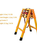 Heavy Duty Non Conductive Frp Telescoping Ladder Built Tough For Live Electrical Grind With Rock Solid Three Hundred Thirty Pound Rating And Quick Foldaway Design For Easy Hauling, 11.5ft height.