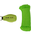 16 Ounce Arborist Throw Weight Bag With Rope Launcher And 150 Feet Throw Line Kit, bright green