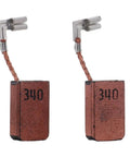 Heavy Duty Copper Carbon Brush Replacement Set Fits Various Cordless Power Tools OEM Authorized Motor Maintenance Upgrade, side view of two copper carbon brushes.