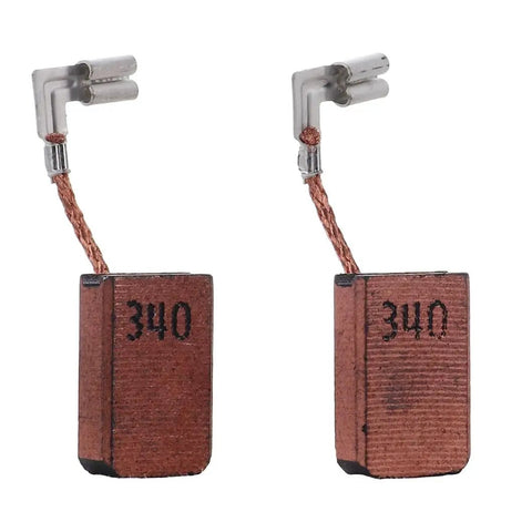 Heavy Duty Copper Carbon Brush Replacement Set Fits Various Cordless Power Tools OEM Authorized Motor Maintenance Upgrade, side view of two copper carbon brushes.