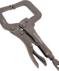 6 Inch C Clamp Locking Pliers With Standard Jaws And Intuitive Thumb Knob For Home Shop And Woodworking Projects, Black