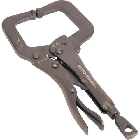 6 Inch C Clamp Locking Pliers With Standard Jaws And Intuitive Thumb Knob For Home Shop And Woodworking Projects, Black