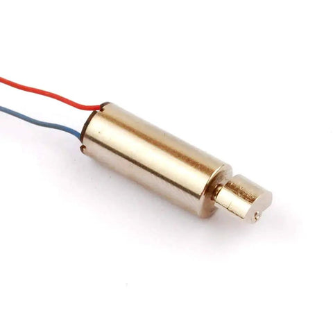 Close-up of silver 6x14mm coreless vibration motor, part of 6x14mm Coreless Vibration Motor Pack Of 24 1.5V To 3V DC 5000 RPM for DIY projects.