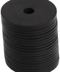 Neoprene Fender Washer Set 1/4 Inch Thick, 1-1/4 Inch Outer Diameter, 20 Pack Black stacked showing round, thick design.