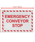Built Tough Osha Emergency Conveyor Stop Sign Heavy Duty Weatherproof Plastic 12x8 inch for Indoor or Outdoor Use