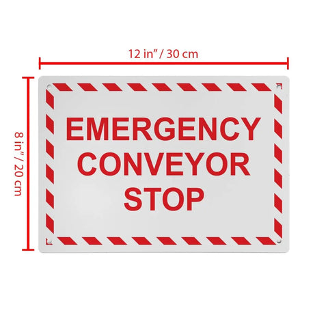 Built Tough Osha Emergency Conveyor Stop Sign Heavy Duty Weatherproof Plastic 12x8 inch for Indoor or Outdoor Use