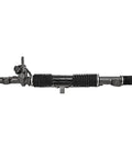Premium Heavy Duty Power Steering Rack And Pinion Assembly Fits 2001 Through 2005 Honda Civic 1.7 Liter Non Hybrid view from side with rubber boot and fittings