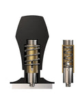 45.5mm Spring Loaded Coffee Tamper V4 For Flair Pro And Pro 2 Espresso Machines With 304 Stainless Flat Base, black handle cutaway view