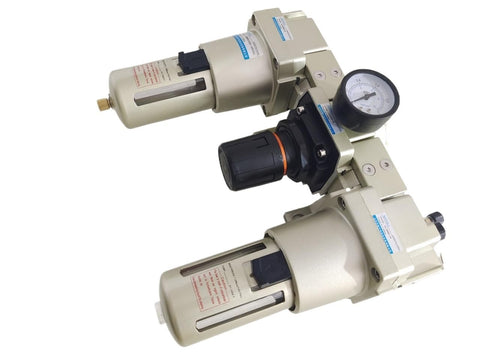 All In One FRL Combo Filter Regulator Lubricator Air Treatment Unit For Pneumatic Systems Easy Install durable metal construction