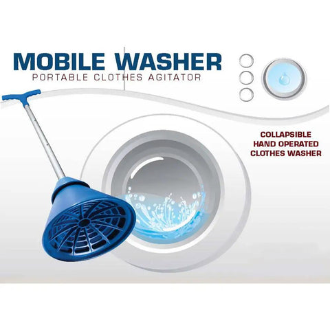 Total Game Changer Portable Manual Clothes Agitator And Handheld Laundry Scrubber used above a washing container.