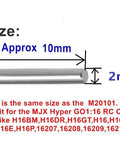 Universal 2X10mm Dowel Pin Wheel Hex Pins For RC Cars 60Piece Set showing pin size and compatible RC models.