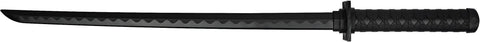 Rugged Black Polypropylene Training Sword With Samurai Style Handle For Sparring And Practice, Balanced And Safe No Sharp Edges, Model 1801