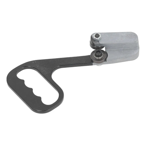 Hand Pull Metal Cutter Shear With Curved Handle, lightweight aluminum cutter with easy grip, ideal for workshops.